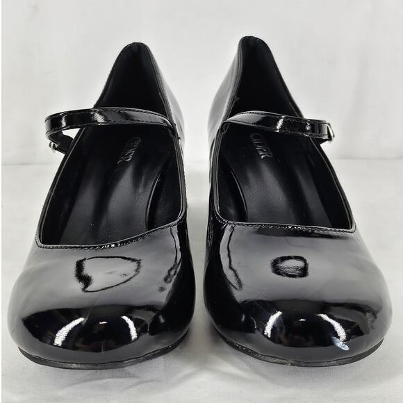 CIDER WOMEN'S BLACK PATENT LEATHER CHUNKY 2" HEEL MARY JANE SHOES SIZE 39 US 8.5 - Picture 2 of 11